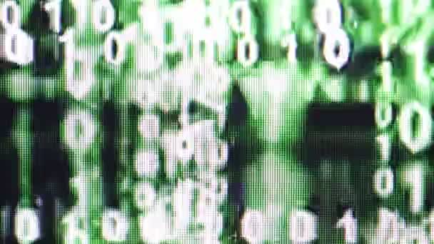 背景的绿色二进制数据代码的特写镜头 — 图库视频影像