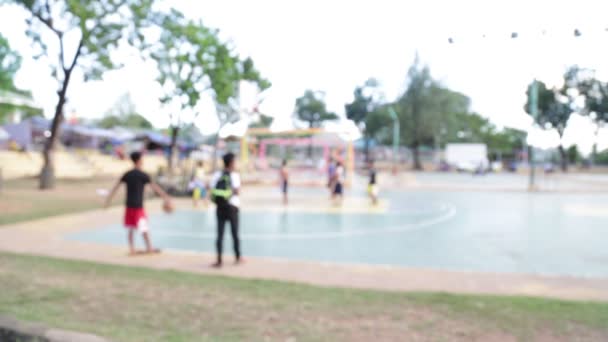 Footage Adorable Little Kids Playing Basketball Street — Stock Video