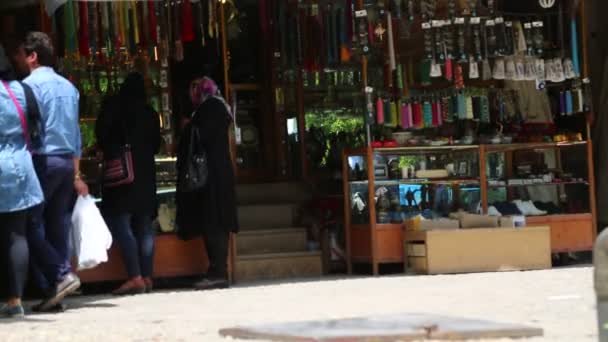 Ludzie Chodzą Starym Historycznym Bazar Sziraz Iran — Wideo stockowe