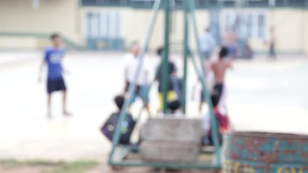 Imágenes Niños Adorables Jugando Baloncesto Calle — Vídeos de Stock