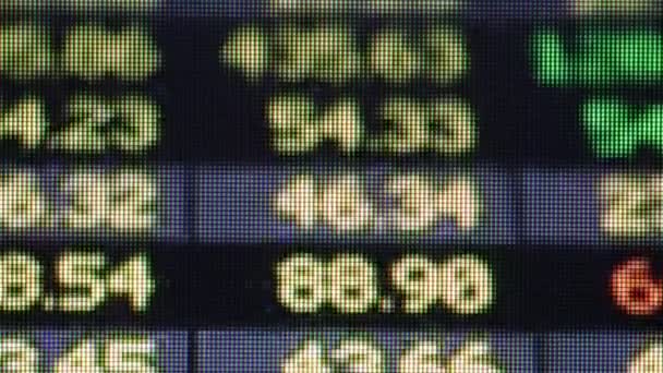 Images Rapprochées Tableau Électronique Boursier Avec Différents Numéros — Video