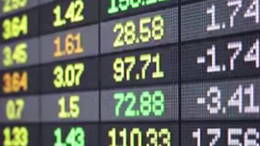 Menkul Kıymetler Borsası elektronik yönetim kurulu çeşitli numaraları ile yakın çekim görüntüleri