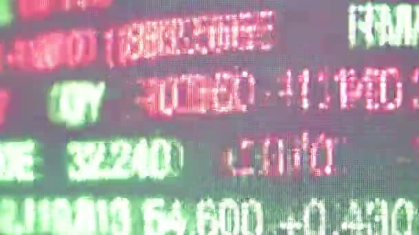 Imagens Close Bolsa Valores Placa Eletrônica Com Vários Números — Vídeo de Stock