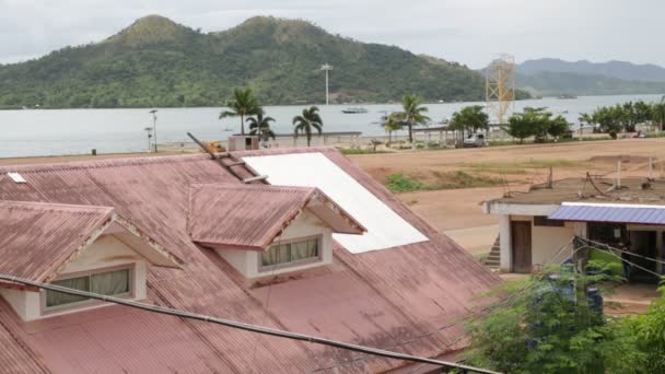 Coron Philippines Circa December 2016 Неизвестные Лодки Автомобили Рекордер Крыши — стоковое видео