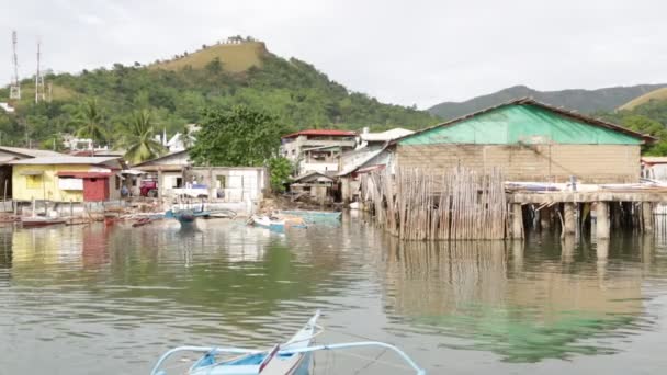 Filipiny Dom Slumsy Dla Biednych Ludzi Pojęcie Ubóstwa Degradacji — Wideo stockowe