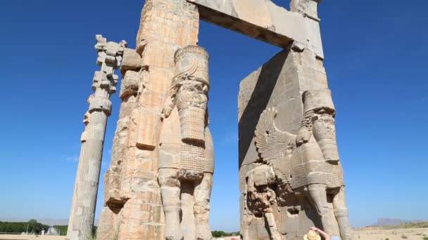 Persepolis Gamla Ruiner Historiska Monument Iran — Stockvideo