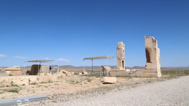 Aufnahmen Des Alten Tempels Von Pasargad Iran — Stockvideo