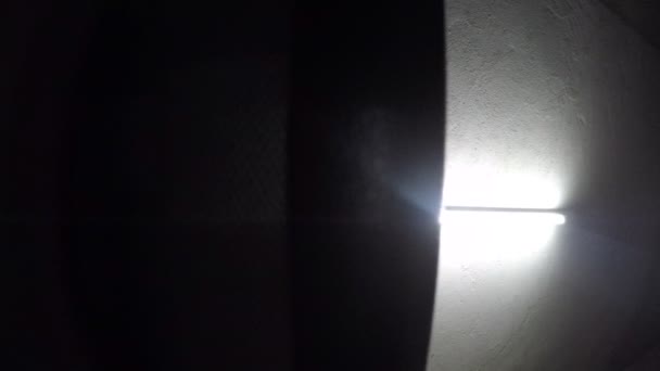 Footage Black Background Neon Light Bulb — Stock Video