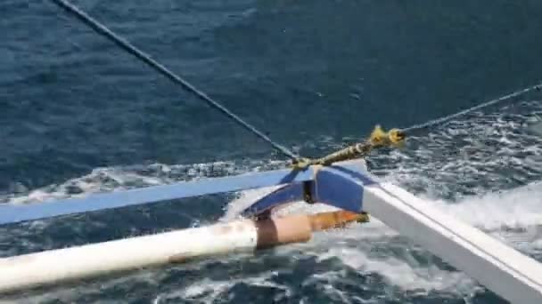 Imagens Close Superfície Mar Barco Velocidade — Vídeo de Stock