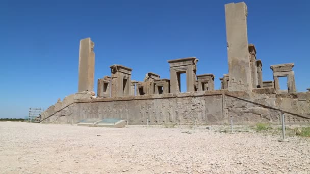 Древние Руины Персеполиса Памятники Истории Ирана — стоковое видео