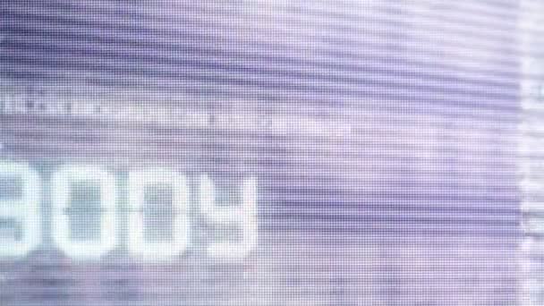 背景にコンピューターの画面上のプログラム コードのクローズ アップ映像 — ストック動画