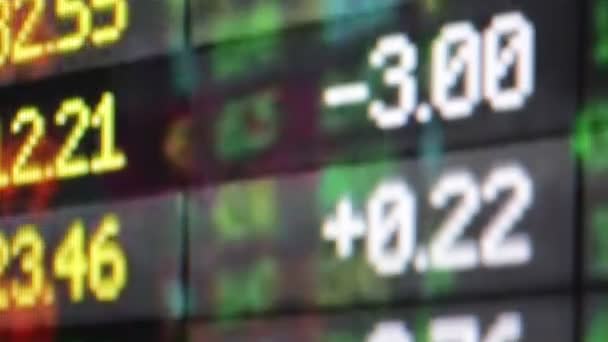 Nahaufnahme Von Börsenelektronik Mit Verschiedenen Nummern — Stockvideo