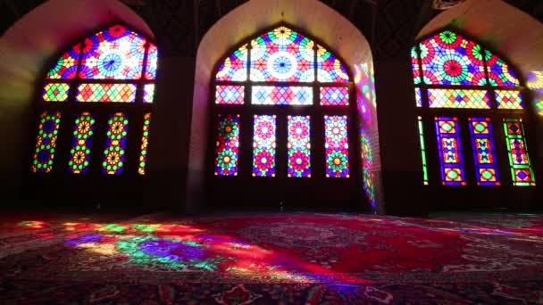 Εσωτερικό Της Εκκλησίας Βιτρό Παράθυρα Στο Ιράν — Αρχείο Βίντεο