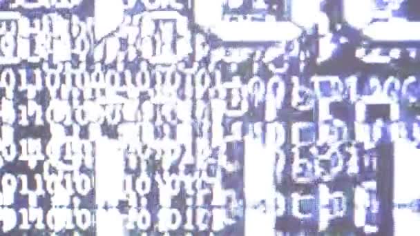 Detailní Záběry Binární Data Kódu Pro Pozadí — Stock video