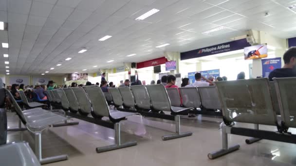 People Waiting Walking Gate Airport — Stock Video