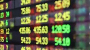 Menkul Kıymetler Borsası elektronik yönetim kurulu çeşitli numaraları ile yakın çekim görüntüleri
