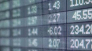 Menkul Kıymetler Borsası elektronik yönetim kurulu çeşitli numaraları ile yakın çekim görüntüleri