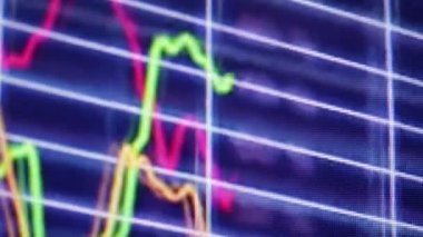 Menkul Kıymetler Borsası elektronik tahta renkli grafikler ile yakın çekim görüntüleri