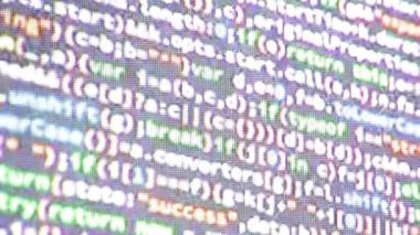 program kodu için arka plan bilgisayar ekranında yakın çekim görüntüleri