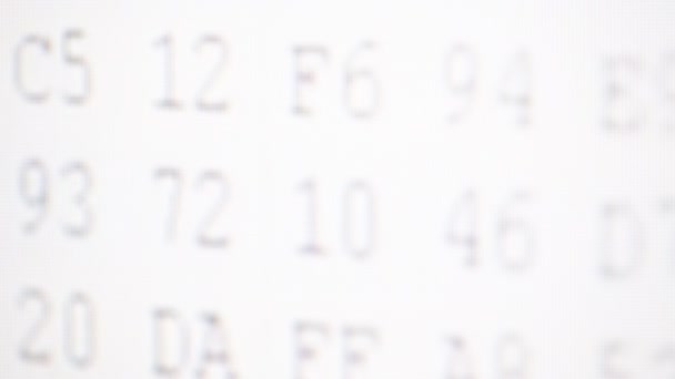 Material Primer Plano Del Código Hexadecimal Para Fondo — Vídeos de Stock