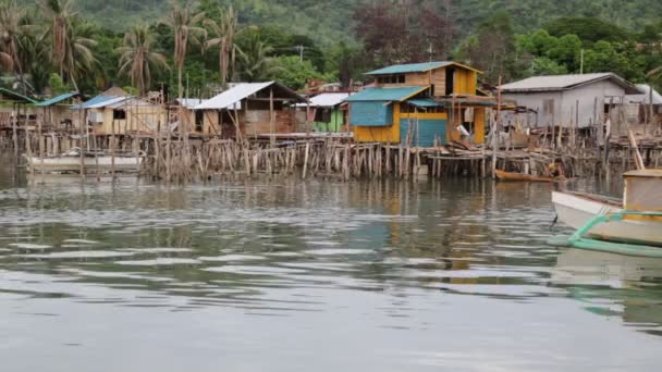 Philippines House Slum Poor People Concept Poverty Degradation — Stock Video
