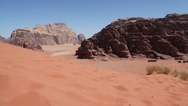 Piękny Widok Pustyni Wadi Rum Jordańskim Królestwem Haszymidzkim Niesamowite Krajobrazy — Wideo stockowe