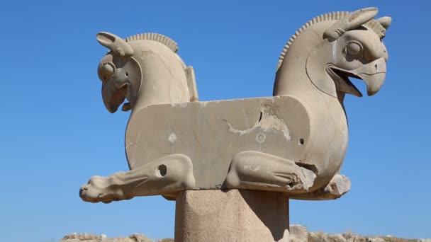 Stare Ruiny Persepolis Zabytki Historyczne Miejsca Docelowego Iranie — Wideo stockowe