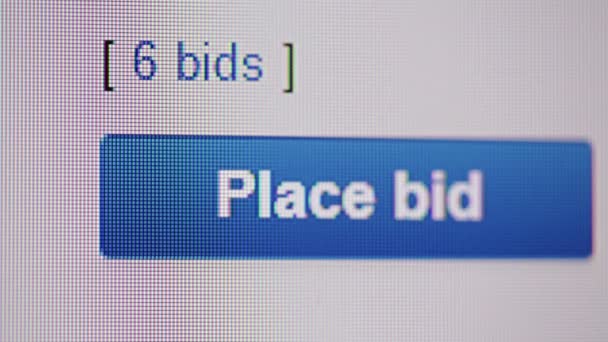 Riprese Ravvicinate Dello Schermo Del Monitor Con Interfaccia Del Sito — Video Stock
