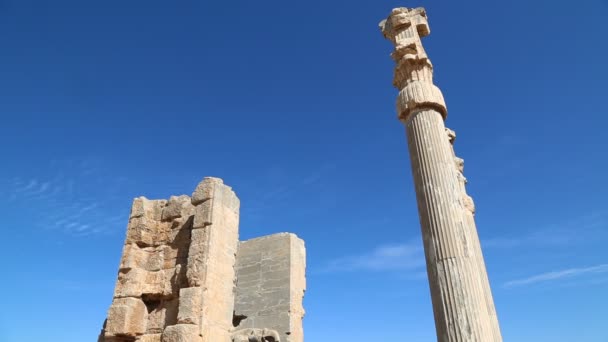 Stare Ruiny Persepolis Zabytki Historyczne Miejsca Docelowego Iranie — Wideo stockowe