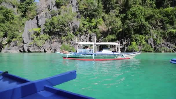 Les Gens Les Touristes Bateau Mer Philippines — Video