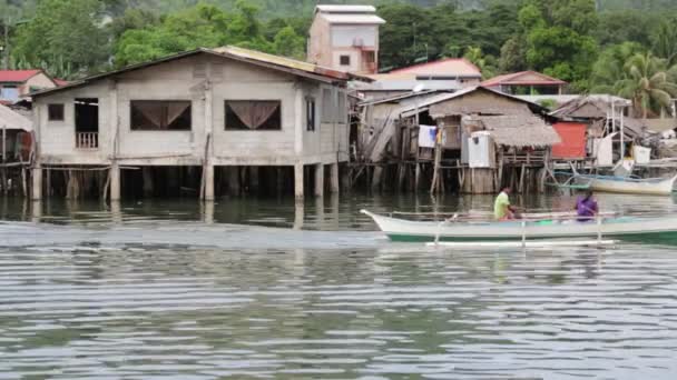 Philippines Maison Dans Bidonville Pour Les Pauvres Concept Pauvreté Dégradation — Video