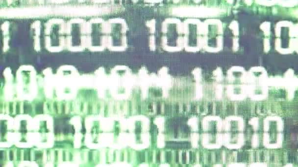 Close Footage Green Binary Data Code Background — Stock Video