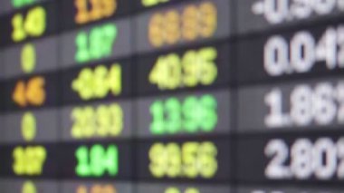 Menkul Kıymetler Borsası elektronik yönetim kurulu çeşitli numaraları ile yakın çekim görüntüleri