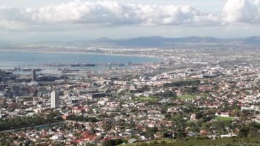 cape town şehir manzarası Masa Dağı havadan görüntüleri