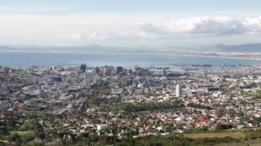 cape town şehir manzarası Masa Dağı havadan görüntüleri