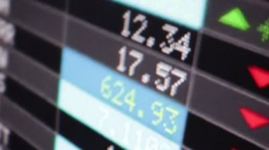 Menkul Kıymetler Borsası elektronik yönetim kurulu çeşitli numaraları ile yakın çekim görüntüleri