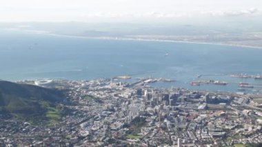 cape town şehir manzarası Masa Dağı havadan görüntüleri