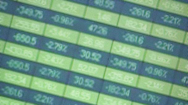 images rapprochées du tableau électronique boursier avec différents numéros 