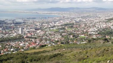 cape town şehir manzarası Masa Dağı havadan görüntüleri