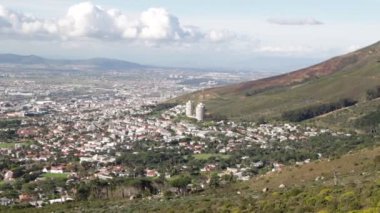 cape town şehir manzarası Masa Dağı havadan görüntüleri