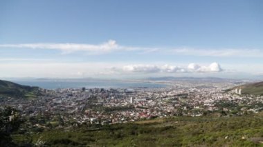 cape town şehir manzarası Masa Dağı havadan görüntüleri
