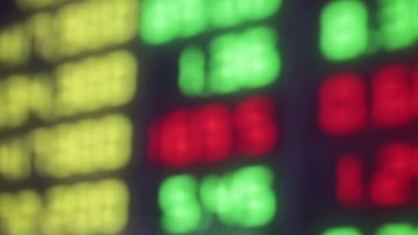 images rapprochées du tableau électronique boursier avec différents numéros 