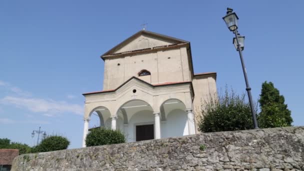 Vacker Utsikt Över Anicient Kyrkan Italien — Stockvideo