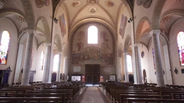 Wnętrze Pięknego Kościoła Anicient Włoszech — Wideo stockowe