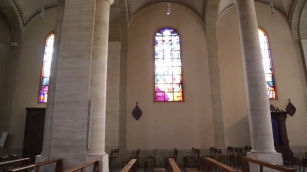 意大利图尔比戈天主教教堂内部 — 图库视频影像