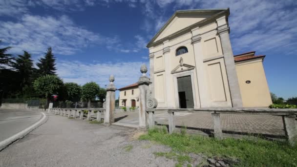 Vacker Utsikt Över Anicient Kyrkan Italien — Stockvideo