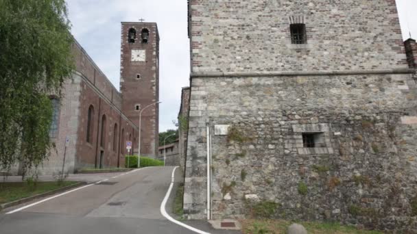 Vacker Utsikt Över Anicient Kyrkan Italien — Stockvideo