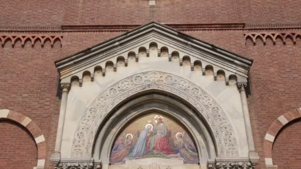 Vista Panorámica Antigua Iglesia Católica Hermosa Italia — Vídeos de Stock