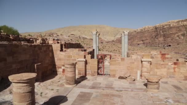 Sitio Arqueológico Antiguo Patrimonio Clásico Jordania — Vídeos de Stock