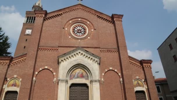 Vue Panoramique Ancienne Belle Église Catholique Italie — Video